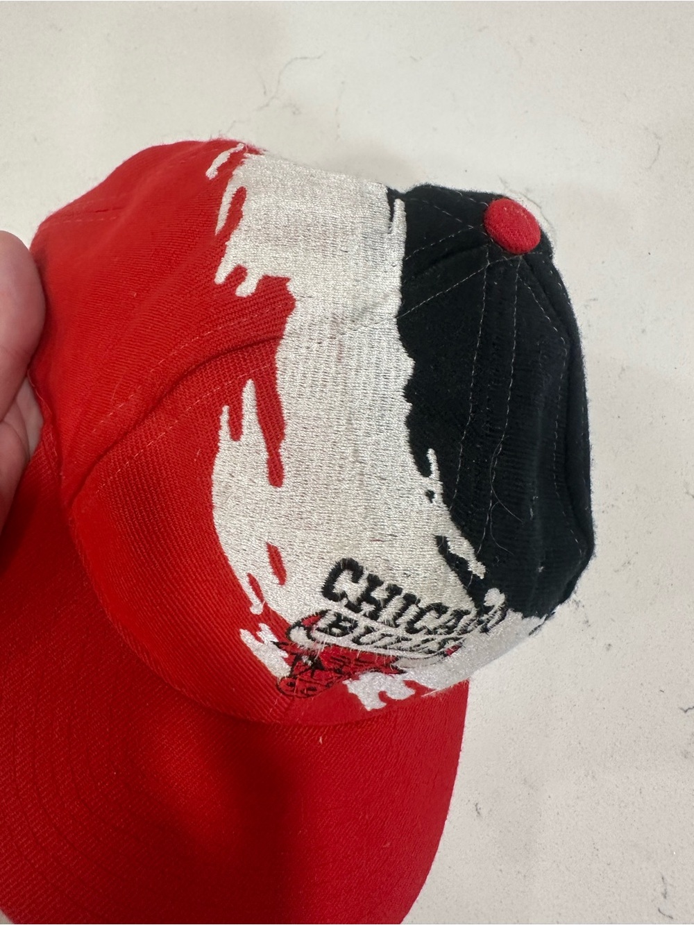 Vintage Chicago Bulls Logo Athletic Splash Snapback Basketball Hat - Picture 7 of 10